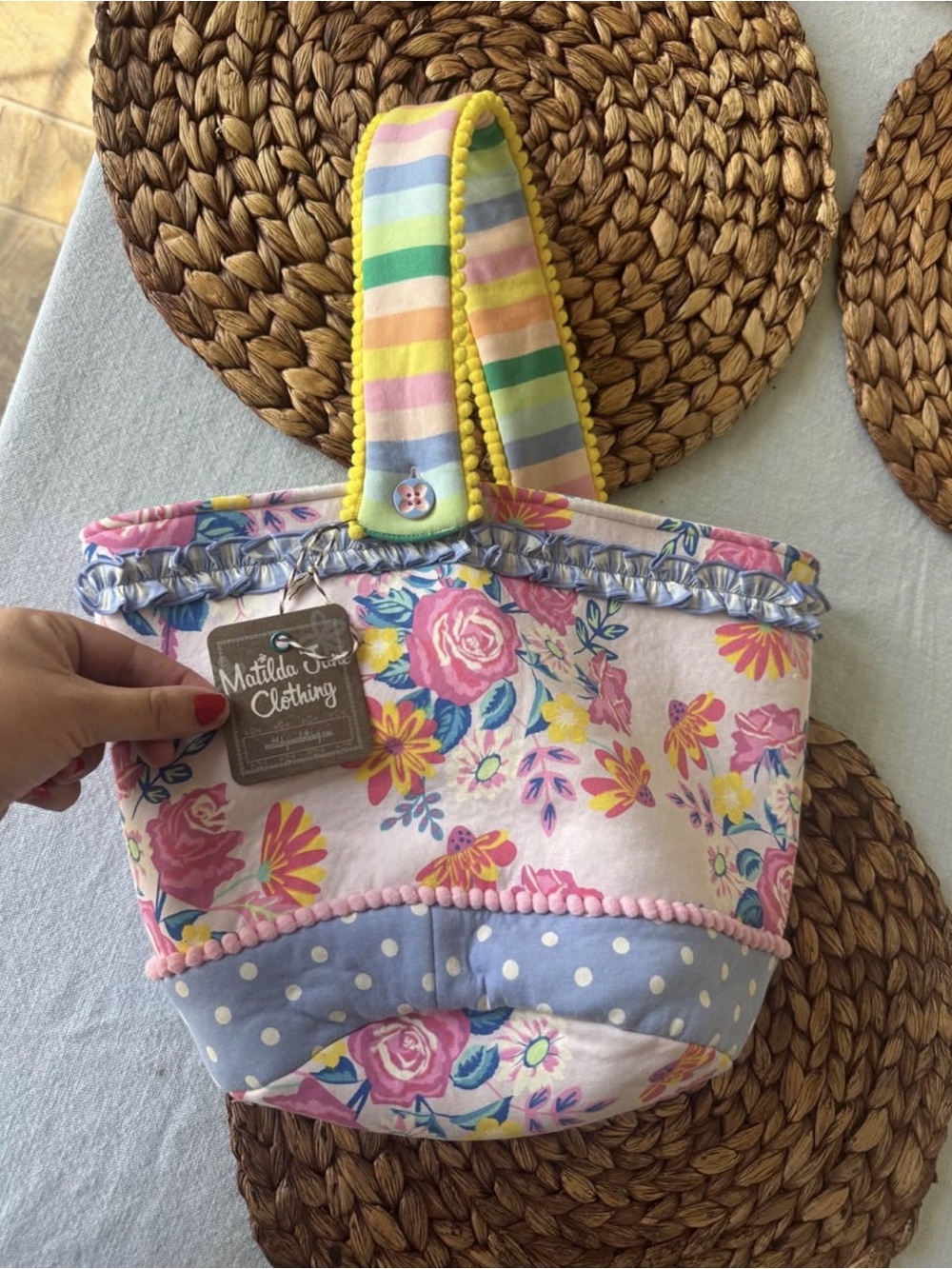 NEW w/ TAGS Matilda Jane reversible eggcellent Easter basket